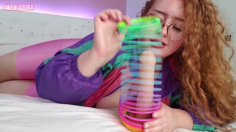 slutty step-sister sucks & throat fucks you with a slinky, gets huge facial