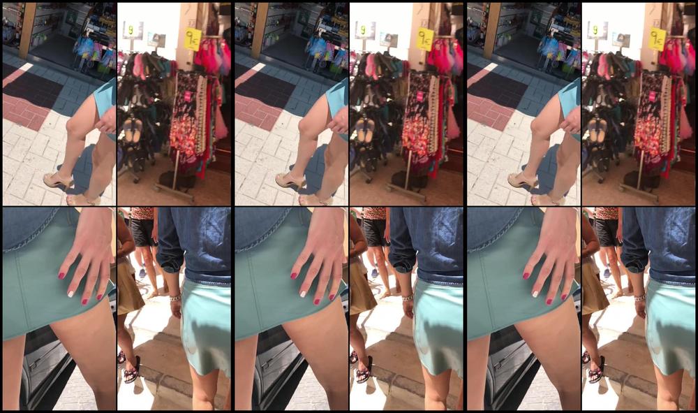 Flashing In City High Heels Leather Skir