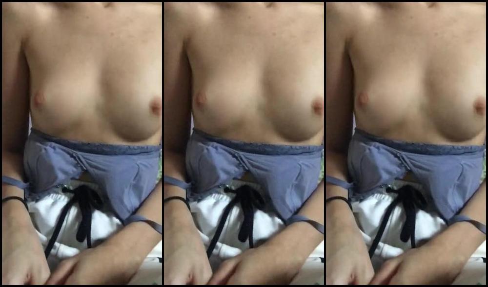 Playing With My Small Juicy Tits On Facetime