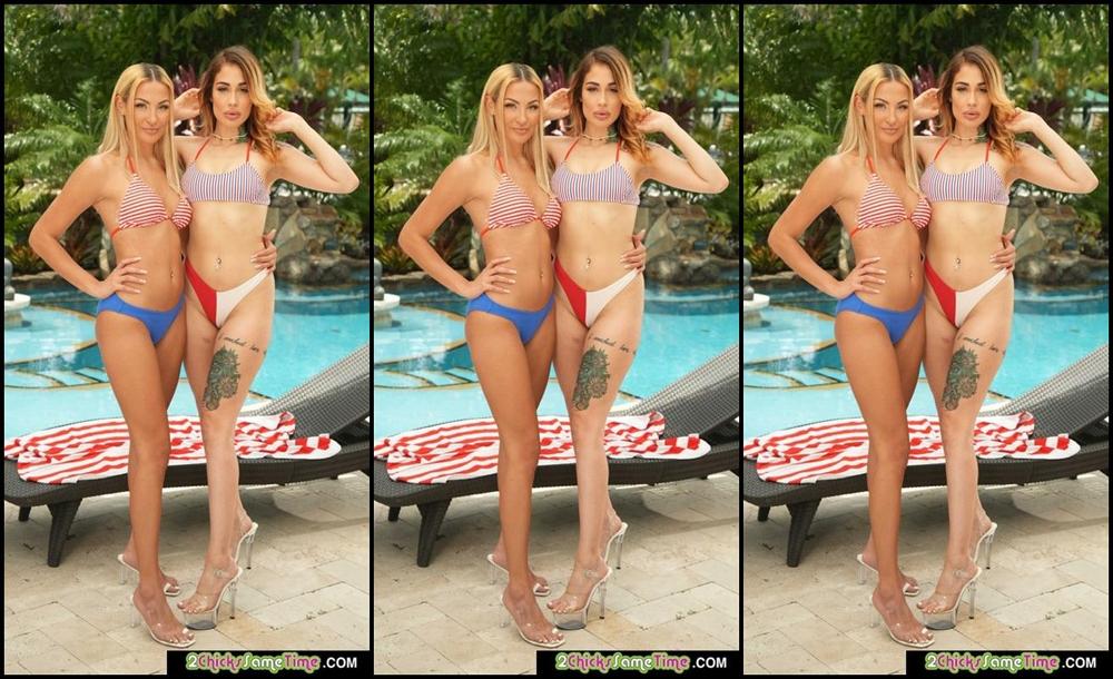 Chanel Brooks, Mila Monet (Chanel Brooks & Mila Monet share a big sausage to celebrate the 4th of July / 31319)