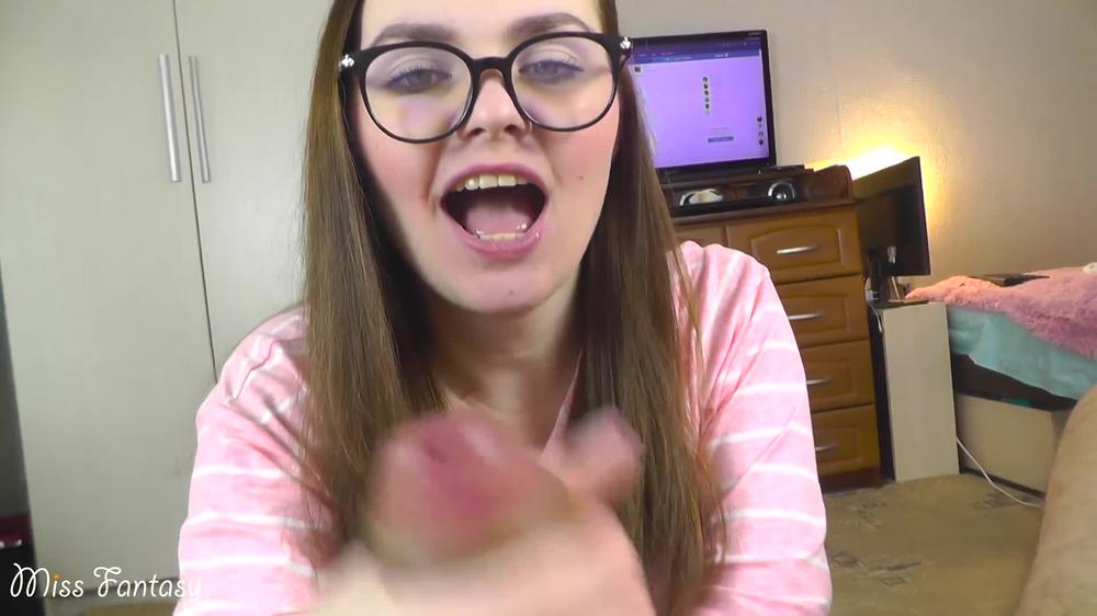 Blowjob And Handjob From Cutie In Glasses A Lot Of Sperm