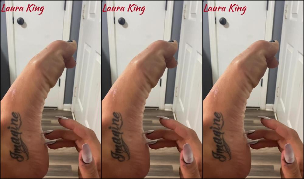 Lauraking Self Foot Tickling Fun With Long Nails Manyvids