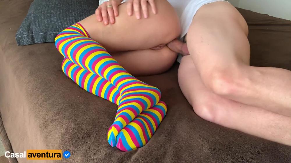 She Wearing High Socks Gets Fucked with Anal