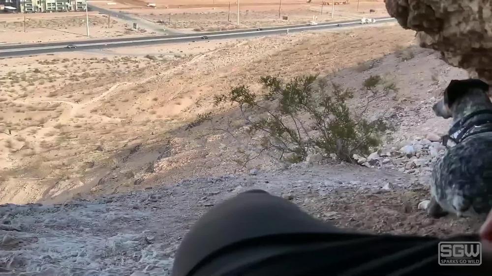 Public Blowjob inside a cave overlooking Las Vegas