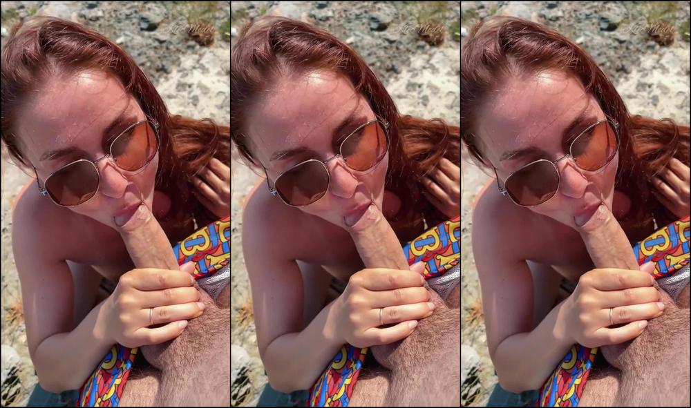 Amateur blowjob on the Beach with cumshot my ass KleoModel
