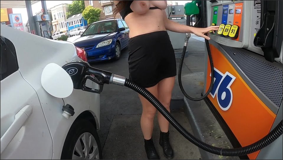 Shy Goth Getting Gas