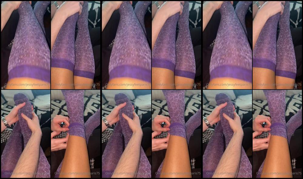 Jessyfeetparis75 25 04 2022 2435131199 Il Me Retire Mes Bas Violet Et D Couvre Mes Jolies Pieds Parfait Et Mon Jolie Vernis