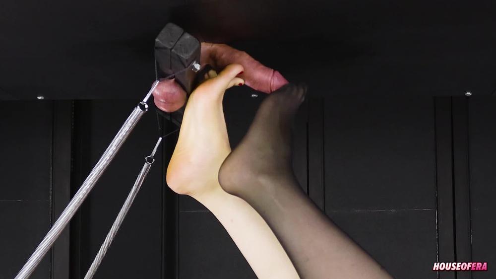 Milking Table Footjob Handjob - He Cums on My Feet | Era