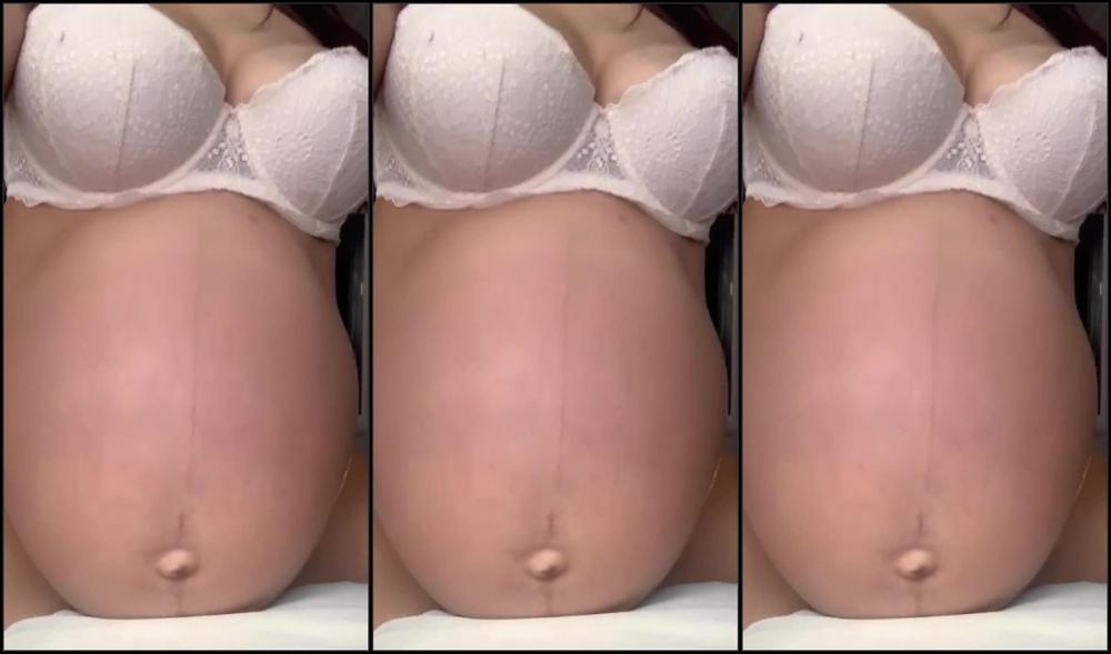 Sweet Pregnant Belly Rubbing And Bouncing