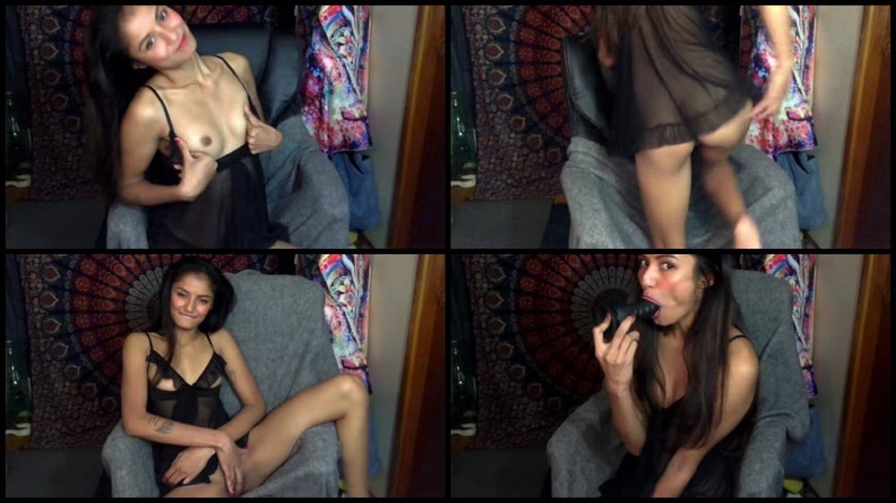 05 Dirty Hot Asian Teen Takes Monster Black Dildo 720P