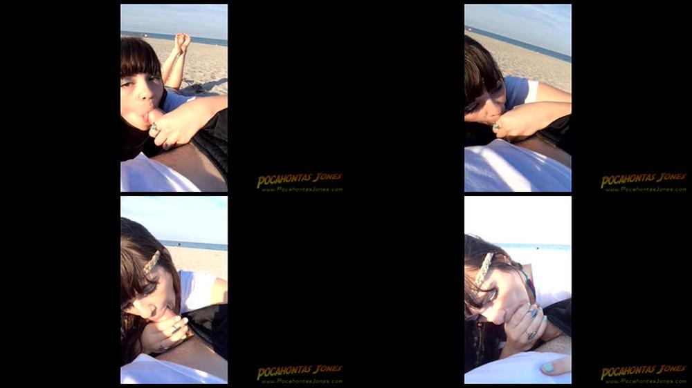 Pocahontas Jones Public Beach Blowjob With A Huge Cock By Poca