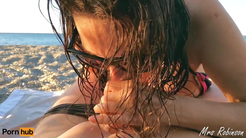 Exhibitionist Wife always wants to Suck Cock at the Beach