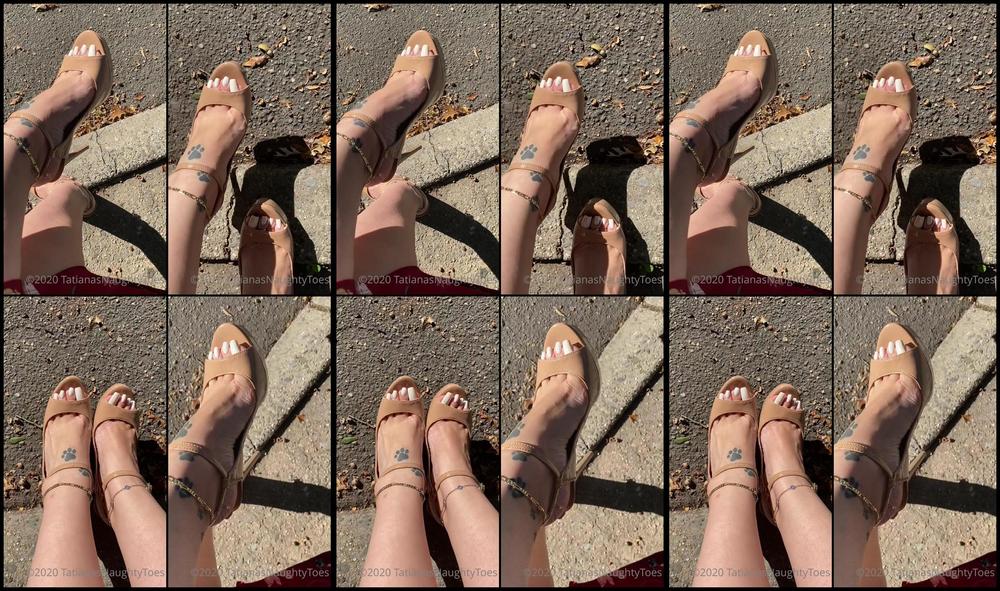 Tatianasnaughtytoes 22 10 2020 1118188391 New 2020 10 21 White Pedicure Nude Heels3 A Closeup Of My Toes From Above With My Lon