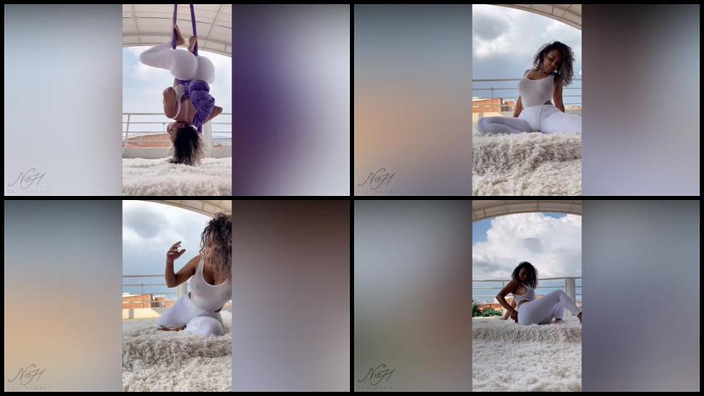 Niaharris   Aerial Yoga Dressed In White Sfw   Manyvids
