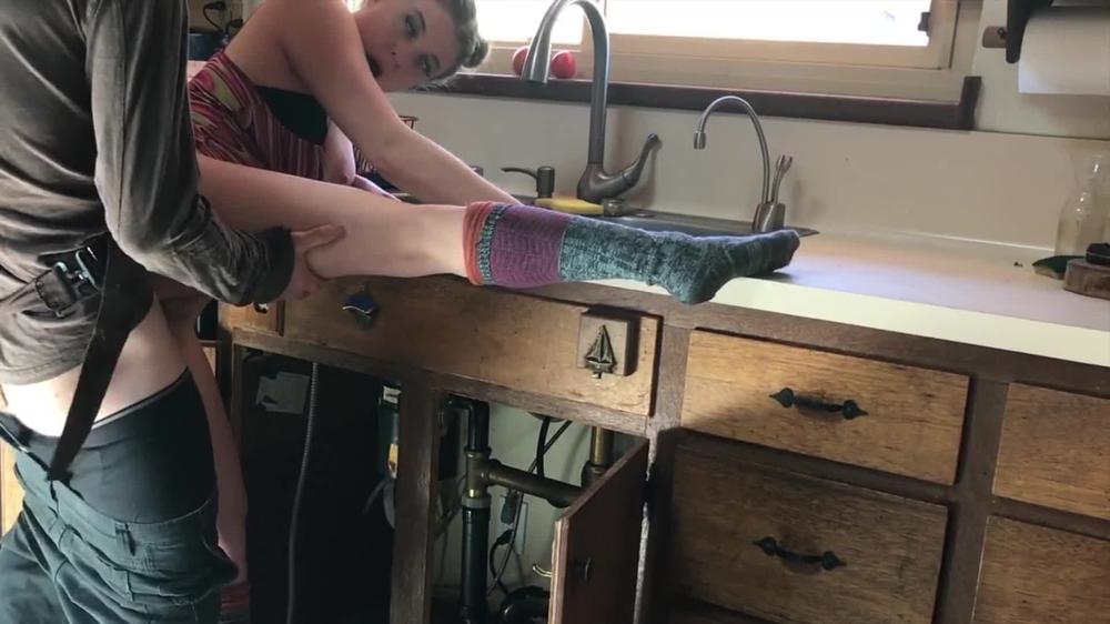 Teen Fucks Lucky Plumber In The Kitchen