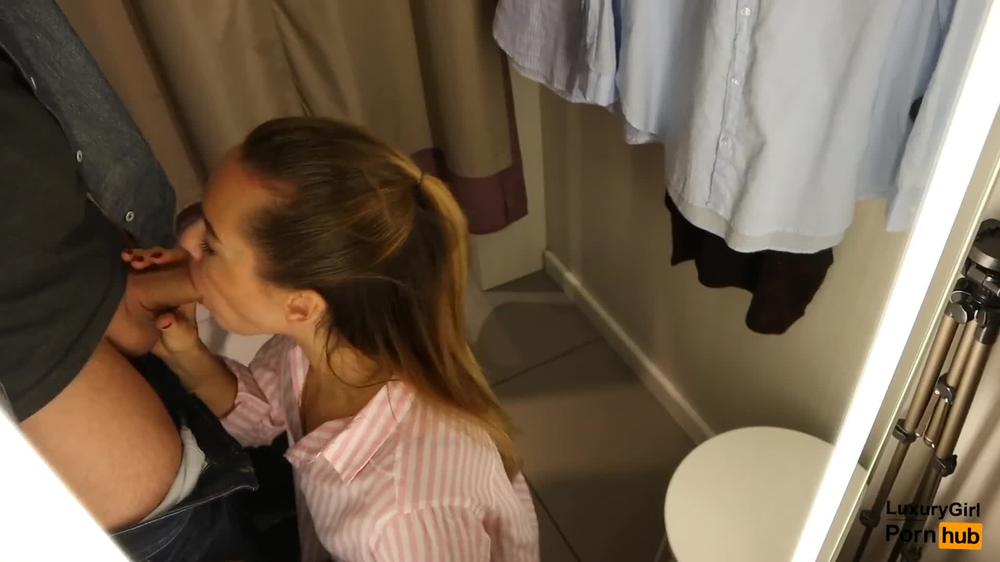 Cute Girl Swallows Cum In The Fitting Room