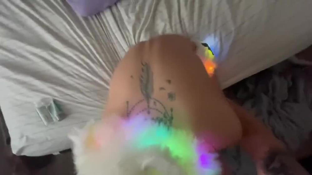 Stunning Raver Chick Surprisingly asks for Throat Fuck in new Outfit. Rewarded her with intense anal