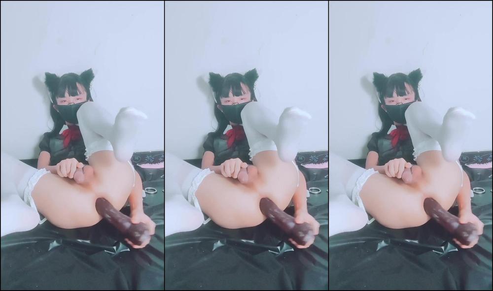 【sissy】The maid swallowed dildo with her asshole
