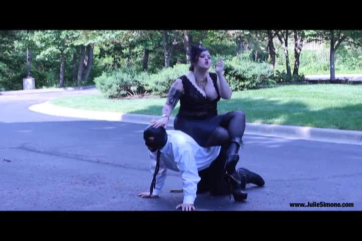 Smoking Human Furniture Outdoors