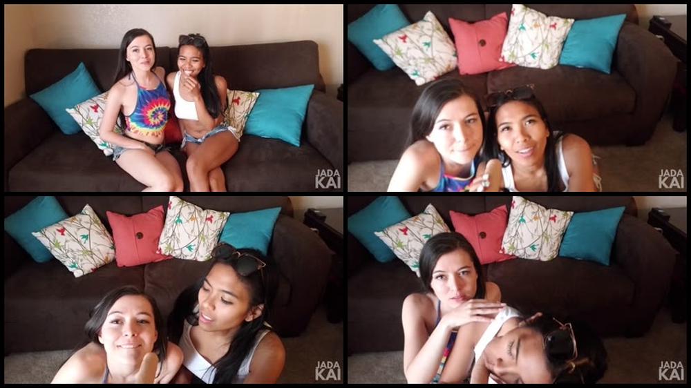 Jada Kai    Two Petite Girls Deepthroat Your Cock