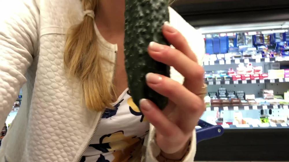 Sexy Veggies In Busy Supermarket