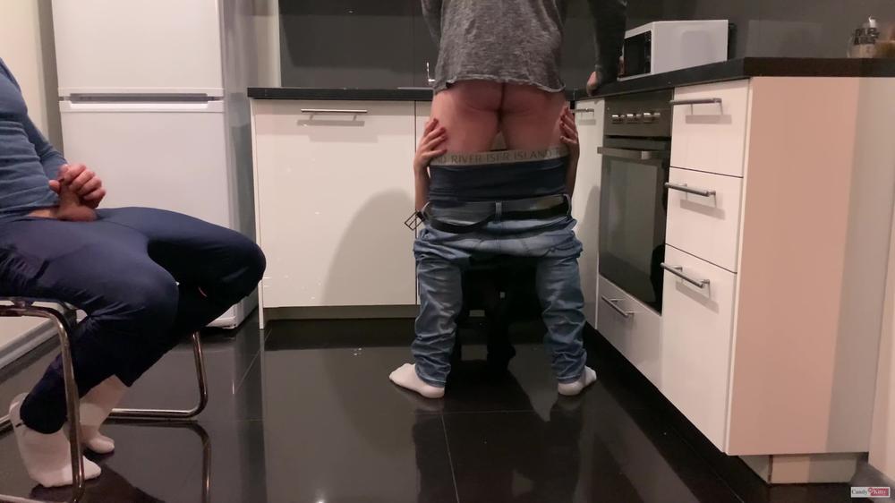 Gave his wife a big dick of his friend for her birthday