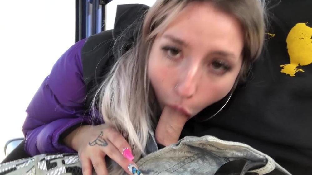 SUPER RISKY Sloppy Blowjob On Chicago Ferris Wheel! he came so fast...