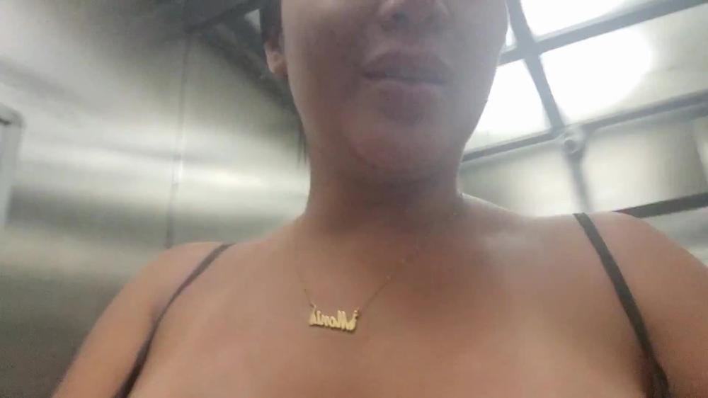 Cute Women Caught Squirting at the Hotel's Elevator