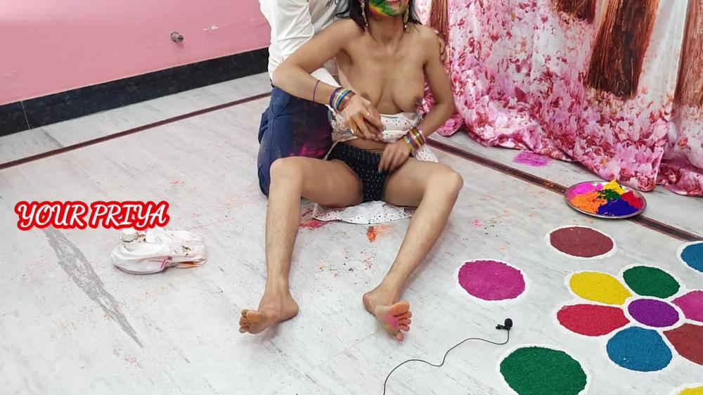 Holi Special - fuck hard priya in holi occasion with hindi roleplay - YOUR PRIYA