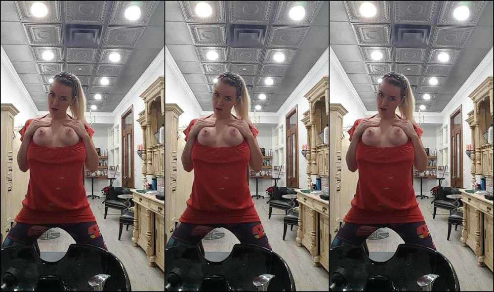 Shesleah Public Milking Play At A Hair Salon