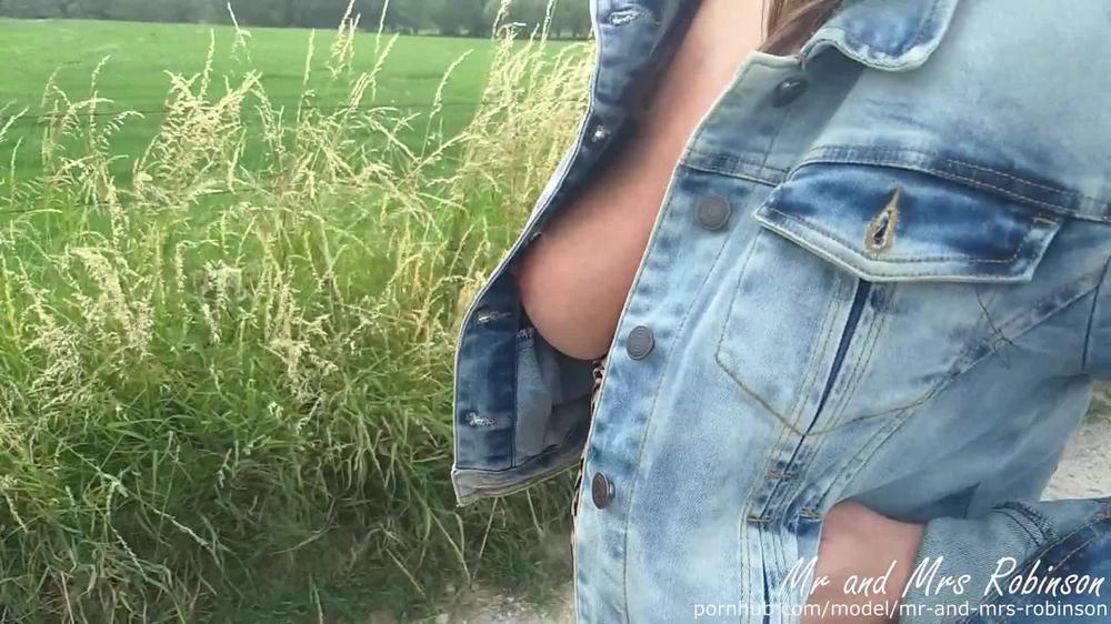 Milf keeps Flashing me on Public Road and makes me cum