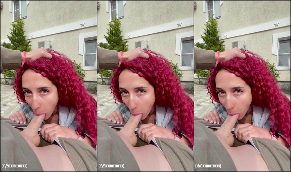 Redhead babe sucked and substituted her pussy on my dick