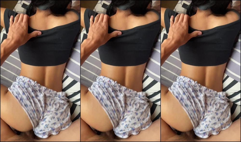 I quickly fuck my girlfriend's small and tender vagina in her parents' room