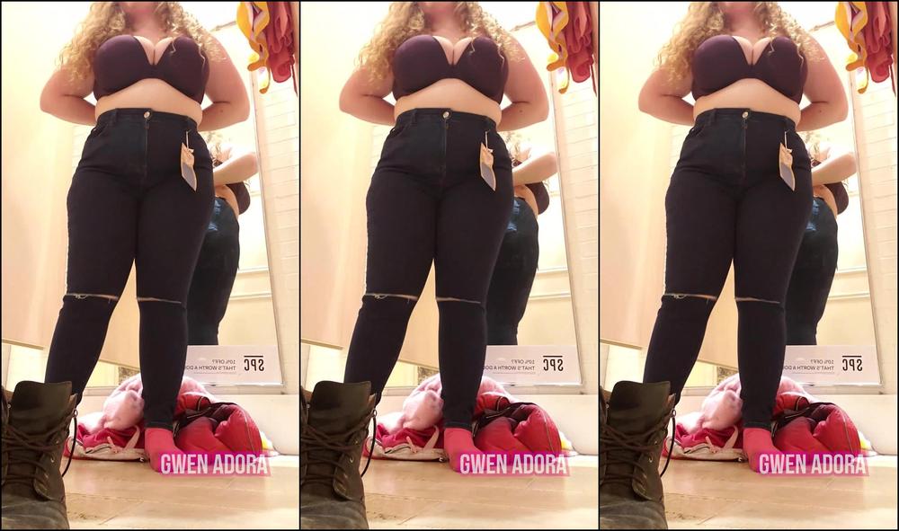 bbw redhead masturbating in Forever 21 changing room