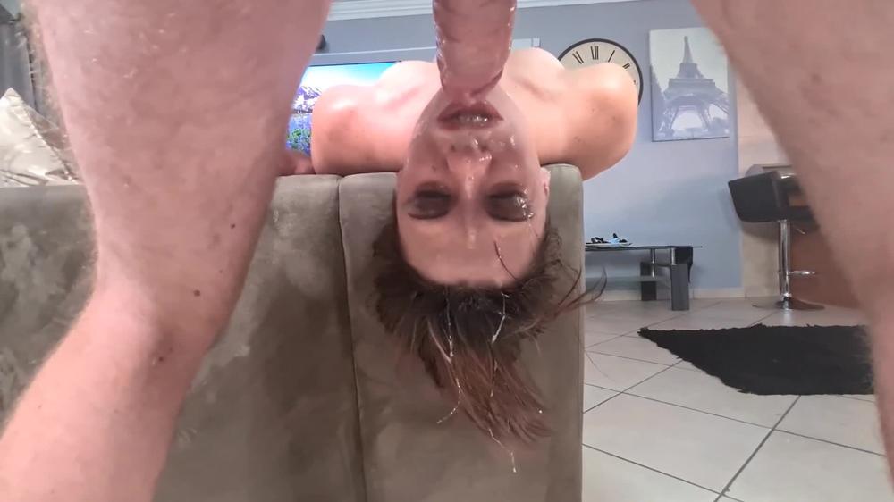 Hardcore gagging upside down face fuck for petite MILF | DEEPTHROAT