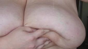 Rubbing oil on my gigantic mommy milkers - April 13, 2023