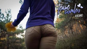 Pawg Milf In Tight Jeans Walking Outdoors Visible Panty Line