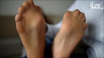 Smelling Her Pantyhose On A Hot Day Flats Stinky Feet Worn Nylons Feet 1080P