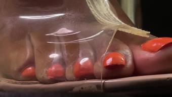 Giantess Clear Peep Toe Heels Teasing