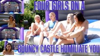 Four Girls On A Bouncy Castle Humiliate You