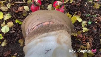 White Mud Piglet - Vollgesaut Eingensst Shredded And Fucked On The Mud Field With Devil-Sophie