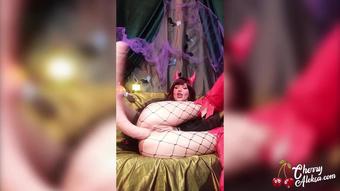 Demon Girl Plays With Different Toys And Fucks Her Ass On Halloween - 1080P