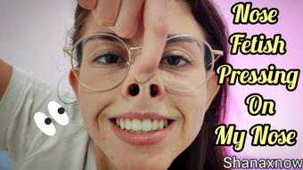 NOSE FETISH NOSTRILS PRESSING ON MY NOSE MOUTH OPEN GLASSES