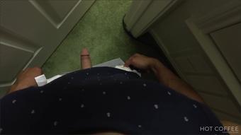 Stepbrother Peeps Through Door As His Stepsis Plays With Her Dildo
