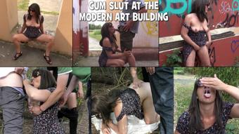 Cum slut at the modern art building
