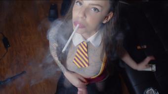 Smoking Spellbinding School Girl Sucks Cock v2