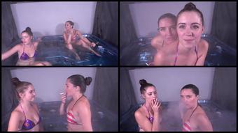 Naughtypoppyuk   Poppy And Pixiee Smoking The Hottub
