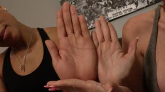 Kendra & Tylee - Hand Compare & Licking