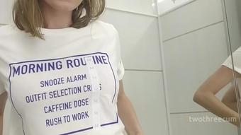 SHOPPING ENDED WITH RISKY BLOWJOB IN FITTING ROOM