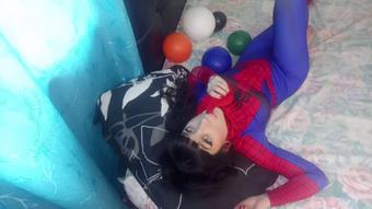 SPIDER GIRL SQUEEZING BALLOON WHILE B2P - July 21, 2022